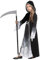 YIMOJOY Halloween Costume Ragazza - Principessa Fantasma Horror con falce, inquietante Mietitore Halloween Costume Bambini Ragazze Mietitore per Carnevale Abito in maschera (M)