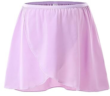 boruizhen Ballett Wickelrock Tanz Rock Chiffon Ballettrock Mädchen Mit Dehnbarem Taillenband für Kinder und Damen Violett S