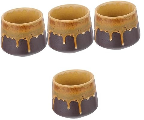 Tazas de cerámica Taza 4 piezas Taza de café de cerámica Vasos for beber vintage Taza de espresso Juego de té asiático Taza de agua Taza de café japonesa Tazas de té Tazas decorativas Tazas for beber