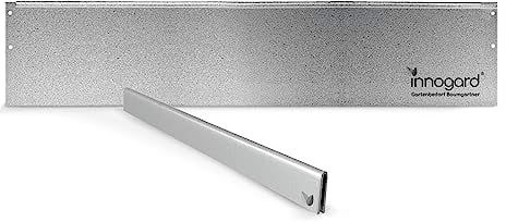 innogard 6001-003 – Rasenkante schmal – aus Alu-Zink – 100 x 0,1 cm Beet-Einfassung, Korrosionsschutz, 24 cm Höhe