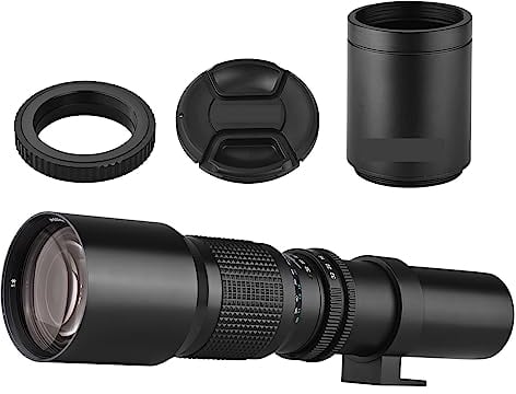 Teleobiettivo MF for fotocamera ad alta potenza da 500 mm/1000 mm f/8 con obiettivo convertitore 2X, for Nikon D40 D60 D90 D100 D200 D300 D500
