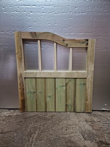 md carpentry Wooden Garden Gate, Pressure Treated, 90cm High x 75cm Wide, Green