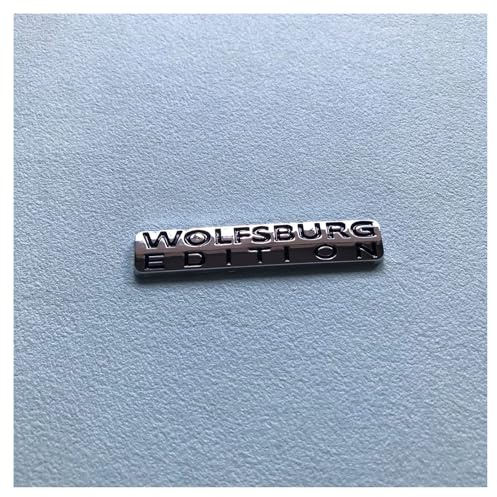 GeRRiT yzw6688 1X Metall Chrom Schwarz Weiß Wolfsburg Edition Kofferraum Hinten Kotflügel Emblem Abzeichen Aufkleber Aufkleber (Color : Chrome Black)