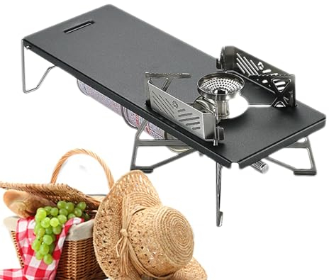 itrimaka Planche de table de camping, planche de support pour réchaud de camping,de support pour réchaud à pique-nique | Support de poêle de Camping, Support en fer amovible avec planche météo pour