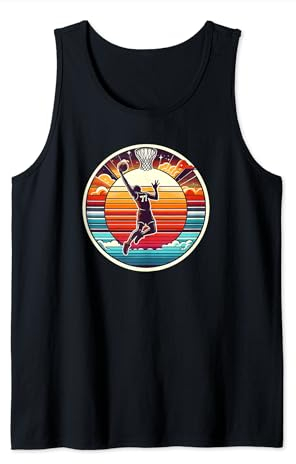 Basketball Retro Vintage Sunset Basketball Trikot Tank Top