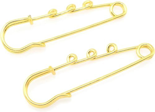 JTZYM Sicherheitsnadeln mit 3 Löchern für Decken, 65 mm, Sicherheitsnadeln für Schmuck, Knopfloch, Sicherheitsnadeln für Cfrat-Herstellung, 20 Stück