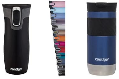 Contigo West Loop Autoseal Travel Mug, Stainless Steel Thermal Vacuum Flask, Leakproof Tumbler & Byron 2.0 Thermal Mug, Stainless Steel Insulated Mug with Snapseal Lock, Coffee Mug to go