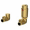 DuraTherm® Thermostatic Radiator Valve Pack Set, 15mm Lockshield TRV & Thermostat, Brushed Brass Valves for Radiators, Corner