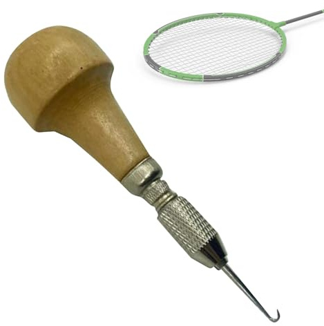JINGLING Tennis Racket String Tool, Badminton Racket String Tool, Tennis Racket String Clamp, Threading Tool with Wooden Handle, Stringing Tools for Tennis, Squash and Various