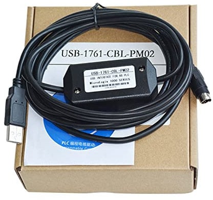 WOEIFGV Cable de programación PLC USB para Allen Micrologix USB 1761-CBL-PM02 redondo de 8 pines
