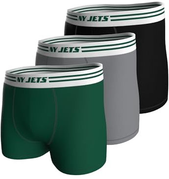 NFL Herren Ny Jets 3pk Boxers, Green-Grey-Black, XL EU
