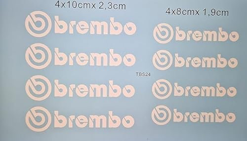 Generisch Stickers Aufkleber für Bremssattel Weiss Kompatibel mit Brembo Bremsen (weiß)