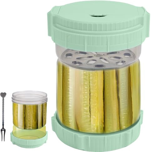 SOARFLY Gurkenglas zum Umdrehen, 1500ml Essiggurken Behälter Sanduhrgurken Flip Glas Pickle Jar, Glass Einmachglas mit Sieb für Gurkenliebhaber für Essiggurke, Olive, Kimchi und Jalapenos, Bpa-Frei