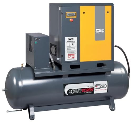 SIP Rotary Screw Air Compressor RS11-08-500BD/RD Belt Drive with Dryer, 400V 3-Phase 500L 15hp / 11kW 116psi / 8 Bar 58.2CFM 69dB