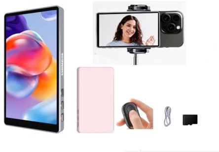 Shimbol CP5 Lite 5 inch Phone Vlog Selfie Monitor Touch Screen Bluetooth Remote FHD Rear Camera Monitor for Live Streaming,TikTok,Compatible with iPhone Include Magnetic Silicone Pink Case