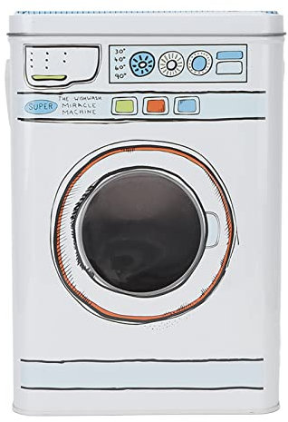 Waschmittelbehälter, Waschpulverbehälter mit Transparentem Oberlicht, Großes Fassungsvermögen, Blechkanister, Wäschepulver-Metallbox Zur Aufbewahrung von Waschtabletten und