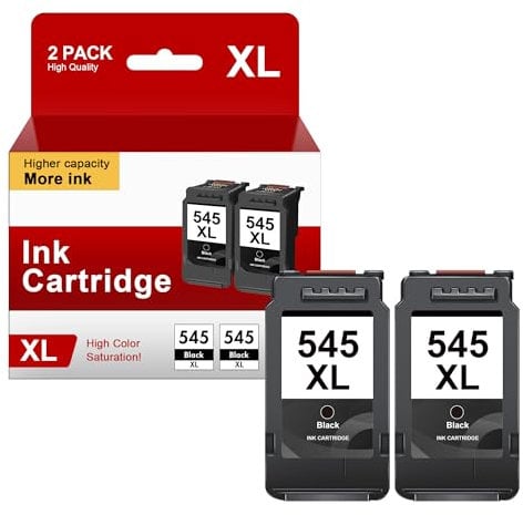 545 XL Schwarz Druckerpatronen PG 545 545XL Patronen Multipack für Canon PG545 PG-545XL für Canon Pixma TS3350 TS3150 TS3151 MX495 TS3450 TR4500 TR4550 TR4551 MG2550s MG2555s MG2950 MG3050 (2 Pack)