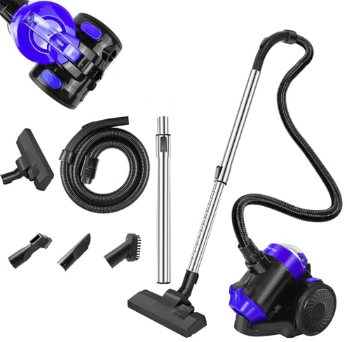 Bagless Cylinder Vacuum Cleaner,1000W Hoover Vacuum Cleaner,Bagless Vacuum Compact&Lightweight,Cyclonic Vacuum Carpet Cleaner with 2 IN 1 Brush Head for Removing Dust