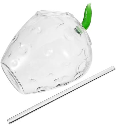 GRADENEVE Festival Strawberry Juice Bottle Drinking Cup Straw Party Beverage Bottle Strawberries Cup