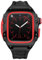 SCHIK Para Apple watch band 44mm 45mm funda protectora de aleación de titanio Para iWatch S9 8 7 6 5 4 correa de reloj modificada(Black,45MM)