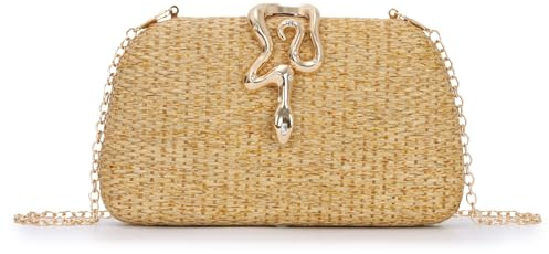 Jywmsc Bolso de Mano de paja de Verano para Mujer Bolso de Playa Tejido Bolso de Noche para Vacaciones Boda Formal 2025
