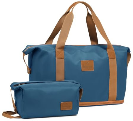 Joyway Reisetasche Damen, Faltbare Sporttasche Overnight Weekend Handgepäck für Damen, Kurze Reisen, Urlaub, Sport Gym wasserfest Travel Bag Marineblau