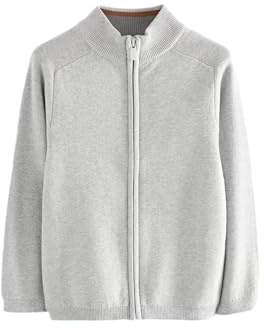 NEXT Jungen Standard Strickjacke mit durchgehendem Reißverschluss Grau 152