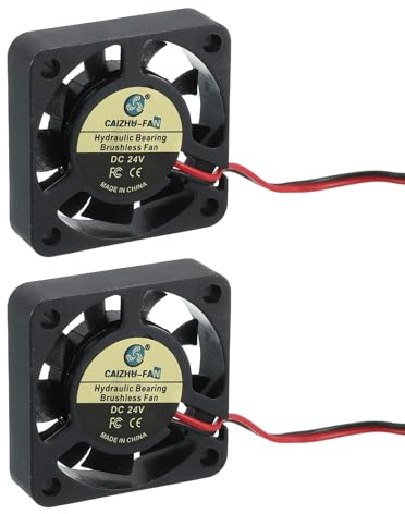sourcing map Lot de 2 ventilateurs de refroidissement pour imprimante 3D 4010, 24 V 6000 tr/min, roulement hydraulique XH2.54, 40 x 40 x 10 mm, ventilateur de refroidissement avec câble de 30 cm
