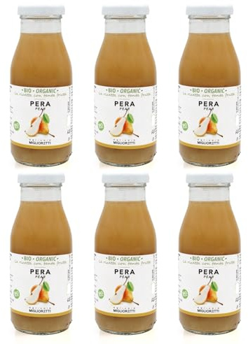 Agricola Miglioretti – 6x200ml 100% Bio-Birnensaft, kaltgepresst, ohne Zuckerzusatz – Natürliches und erfrischendes italienisches Produkt