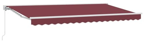 vidaXL Einziehbare Markise Bordeauxrot 400x200 cm Stoff, Moderne Markise, wasserabweisendes Material für Terrassenüberdachung, UV-Schutz Sonnenschutz