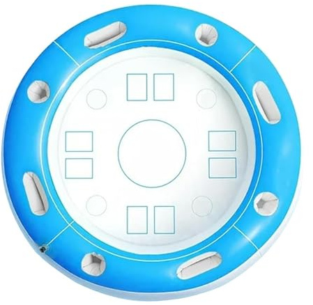 Gonflable Plateau Flottant Piscine, avec 8 Porte-gobelets, Plateau Piscine Rond de 100 cm, pour Piscine et Fêtes en Plein Air(Blue)