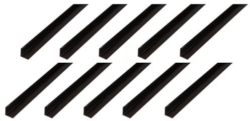 Alberts 10er Set Winkelprofil | Kunststoff, schwarz | 2000 x 20 x 20 mm
