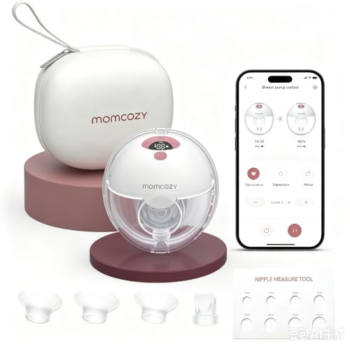 Momcozy M5-Smart Tire Lait Electrique, Rouge, 1 Pièces