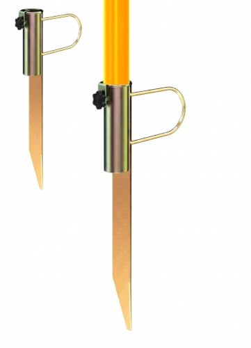 4smile Schirmständer Erdspieß aus Metall, Sonnenschirmhalter, 2er Set | Golden, Stabiler Sonnenschirmhalter Rasendorn, Bodenhülse Sonnenschirm für Strand & Garten