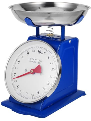 HYTROVE Mechanische Küchenwaage 10 kg mit Abnehmbarem Behälter und Analogem Zifferblatt für Trockene Zutaten Obst Gemüse im Vintage Stil