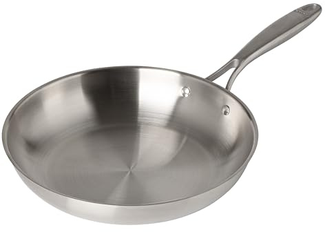 Pyrex Infinity Stainless Steel Frying Pan 28 cm, 18/10 Uncoated Steel, PFAS Free, Induction and Oven Safe, Fixed Handle, Brushed Finish