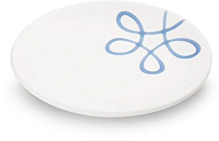 GMUNDNER KERAMIK Unterteller Kaffee Cup Durchmesser : 15 cm Pur Geflammt Blau Geschirr, handgemacht in Österreich