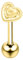 Monster Piercing 18K Gelb Gold vergoldet Herz 925 Sterlingsilber mit 14 Gauge 316L chirurgischer Stahl Barbell Zungenpiercing Bar