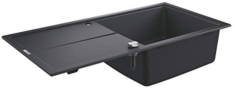 Evier composite avec égouttoir K400 1000 x 500 mm Noir Granite 31641AP0 (Import Allemagne)