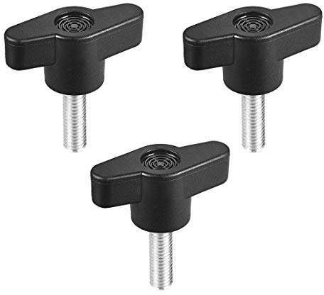 sourcing map 3 Stück Sternschraube Sternkopf Sterngriff Klemmknopf Außengewinde T-Form M6 x 20 mm