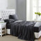 Lanest Housing Seidensatin-Bettlaken, 4-teiliges King-Size-Satin-Bettlaken-Set mit tiefen Taschen, kühlend, weich und hypoallergen, Satin-Bettlaken, King-Size-Bett – Schwarz