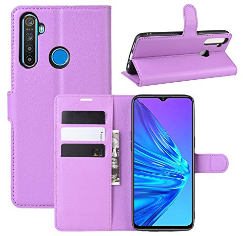 Fertuo Funda para Realme 6i / Realme 5 / 5i / Realme C3, Carcasa Libro con Tapa de Cuero Piel Wallet Case Flip Cover con Kickstand, Hebilla Magnetica, Ranuras para Tarjetas para Realme 6i, Púrpura