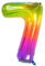 Folat 63247 Folienballon Yummy Gummy Rainbow Ziffer/Zahl 7-86 cm, Mehrfarbig