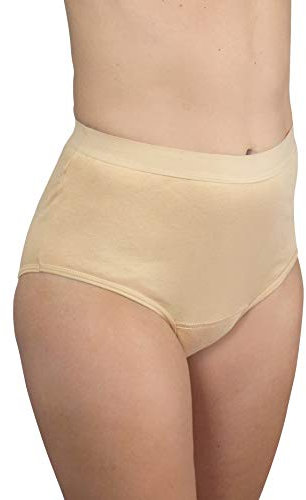 Hydas - Slip lavabile per incontinenza, con inserto assorbente integrato, misura 42/44, colore: Beige