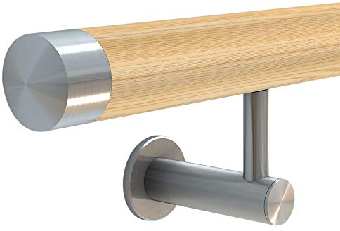 Handlauf Eiche I Maximale Griffigkeit I Inklusive Befestigungsmaterial I Profiqualität | UG-Design 2,8 m - (Rundholz 2-tlg.)