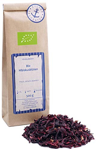 Bio Hibiskus 500g geschnittene getrocknete Hibiskusblüten - Früchtetee - wird auch als Karade Malve Roselle Flor de Jamaica bezeichnet