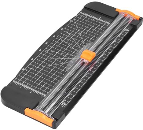 Stapelschneider, Papierschneider aus Metall, 2-in-1-Papierschiebeschneider, A4 Scrapbooking-Cutter Sicherheitsfotoetiketten Standard-Schneidhandbuch Werkzeuge für Papier, Fotos, Handwerksprojekt