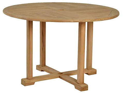 MiaMöbel Gartentisch 120 cm Gartenmöbel Outdoor Modern Massivholz Teak Honig
