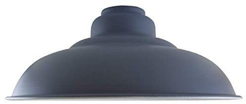 LEDSone Easy Fit Lampada a sospensione industriale in stile vintage Paralume in metallo con piastra riduttrice (E27), paralume per lampada a sospensione per camera da letto, soggiorno. (Grigio)