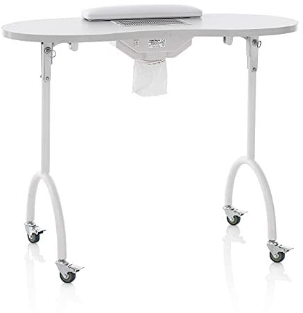 Kosmetex Mobiler Maniküretisch, 99x42 cm mit Absaugung, Rollen und Tragetasche